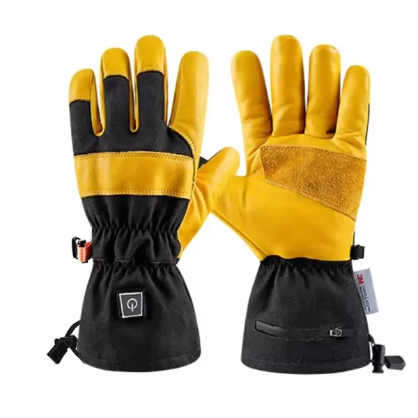 Rechargeable Safety work leather Heated Gloves