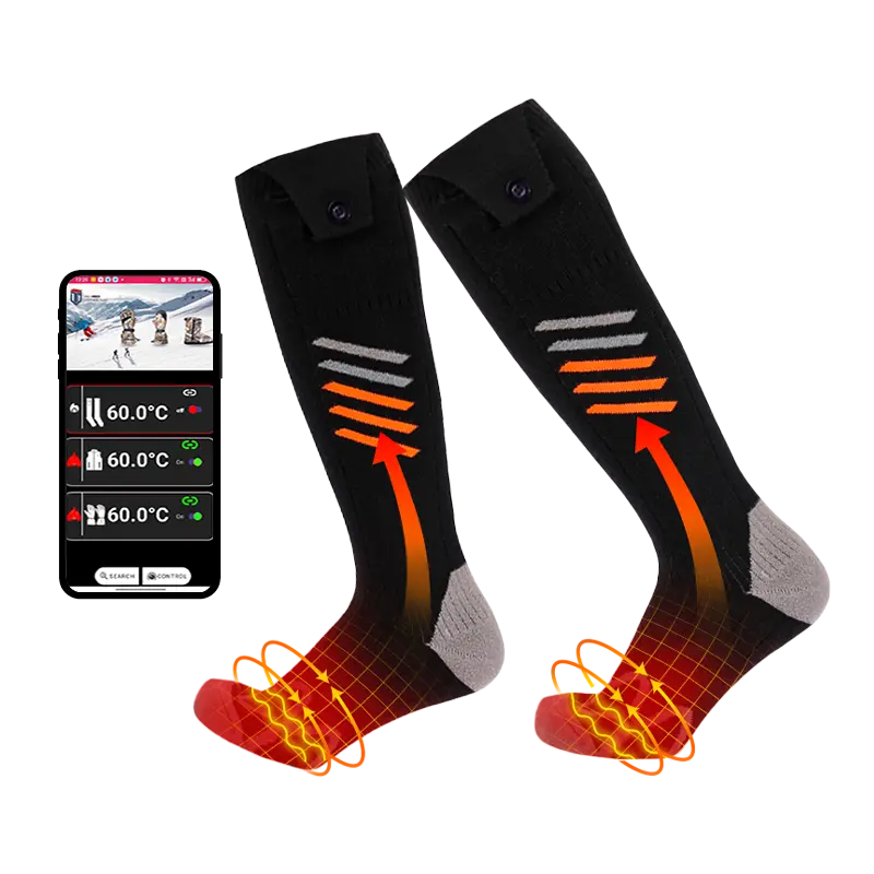 HEATED SOCKS Moisture-wicking, adjustable temps Skiing, Cold-Weather Work