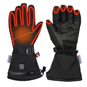TGT-1070 Heated Motorcycle Gloves for Men Women, Rechargeable Electric Heating Gloves, Waterproof Windproof Touchscreen, 8-Hour Battery, 3 Heat Settings for Riding Skiing Hunting Outdoor Work