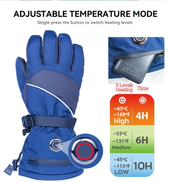 USB battery winter riding gloves