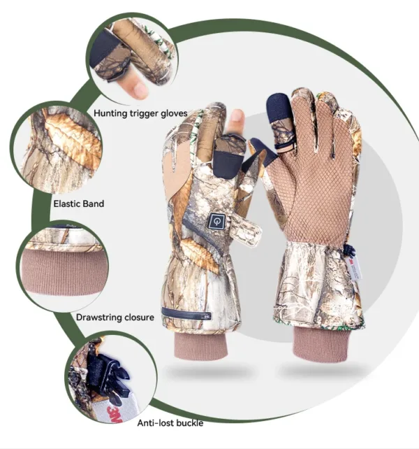 waterproof camo thermal hunting gloves