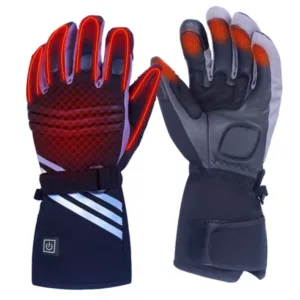 The Rider's Winter Essential- Electric Heated Gloves | Navy Blue | Leather Palm | Touchscreen ReadyTGT-3071