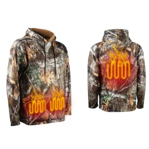 Camo Heated Jacket with Hood – 10000mAh Rechargeable Battery, 5-Zone Heating for Hunting & Outdoor TGT-H2306