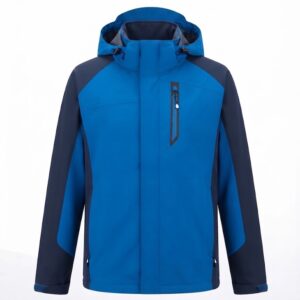Men's Waterproof Softshell Jacket – Windproof Hooded Outdoor Coat with Adjustable Hood