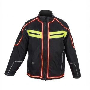 Night Rider LED Reflective Motorcycle Jacket | High-Visibility Racing Coat for Men