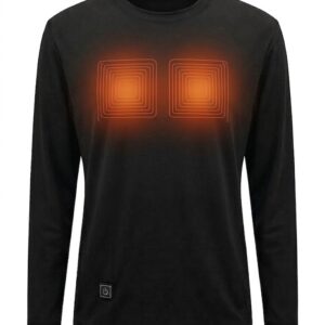 Heated Shirt for Men Women - Rechargeable Dual-Zone Carbon Fiber Heating Long Sleeve Base Layer for Outdoor Winter Wear